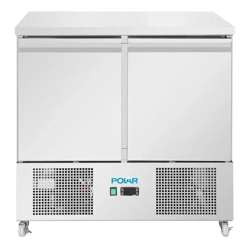 HorecaTraders Saladette ventilée 2 portes 257 L | +2 °C à +8 °C | GN 1/1   HorecaTraders Saladette ventilée 2 portes 257 L | +2 °C à +8 °C | GN 1/1