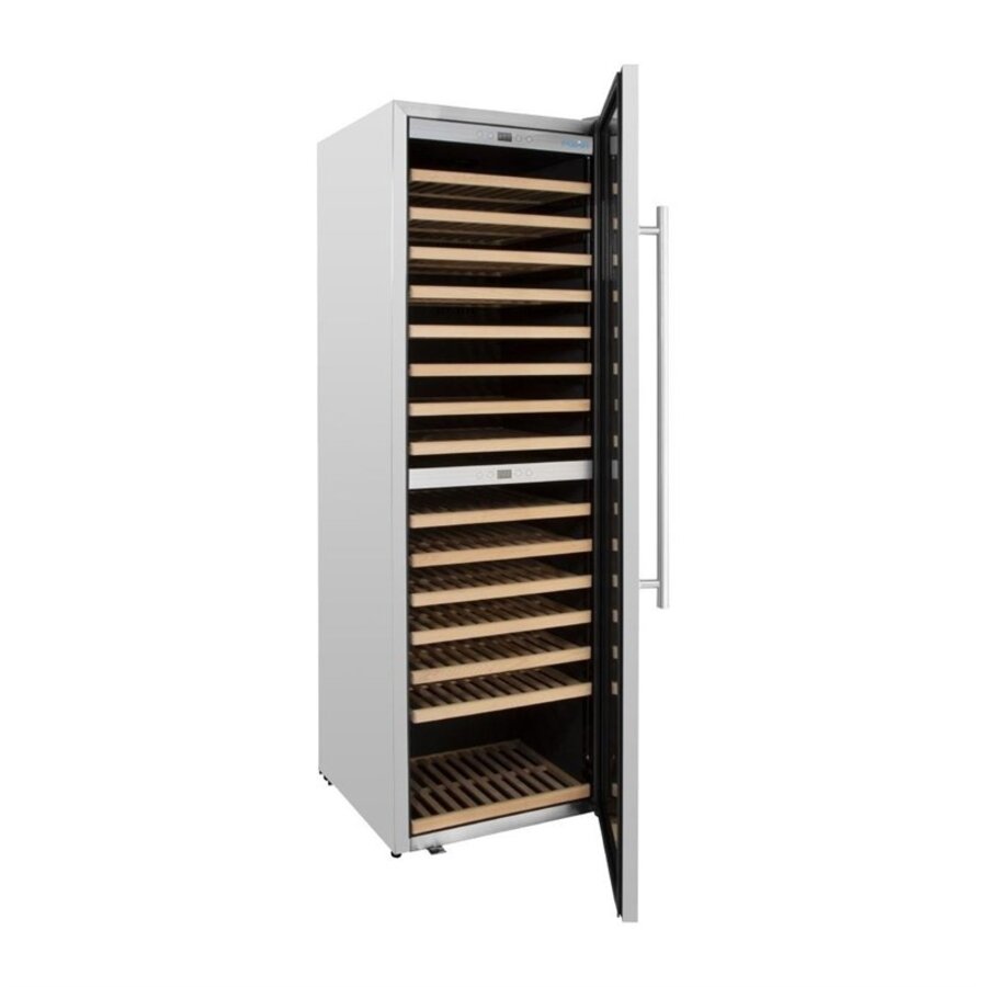 Dual zone wijnkoelkast | 450 L | +5°C tot +20°C | RVS | 172 flessen