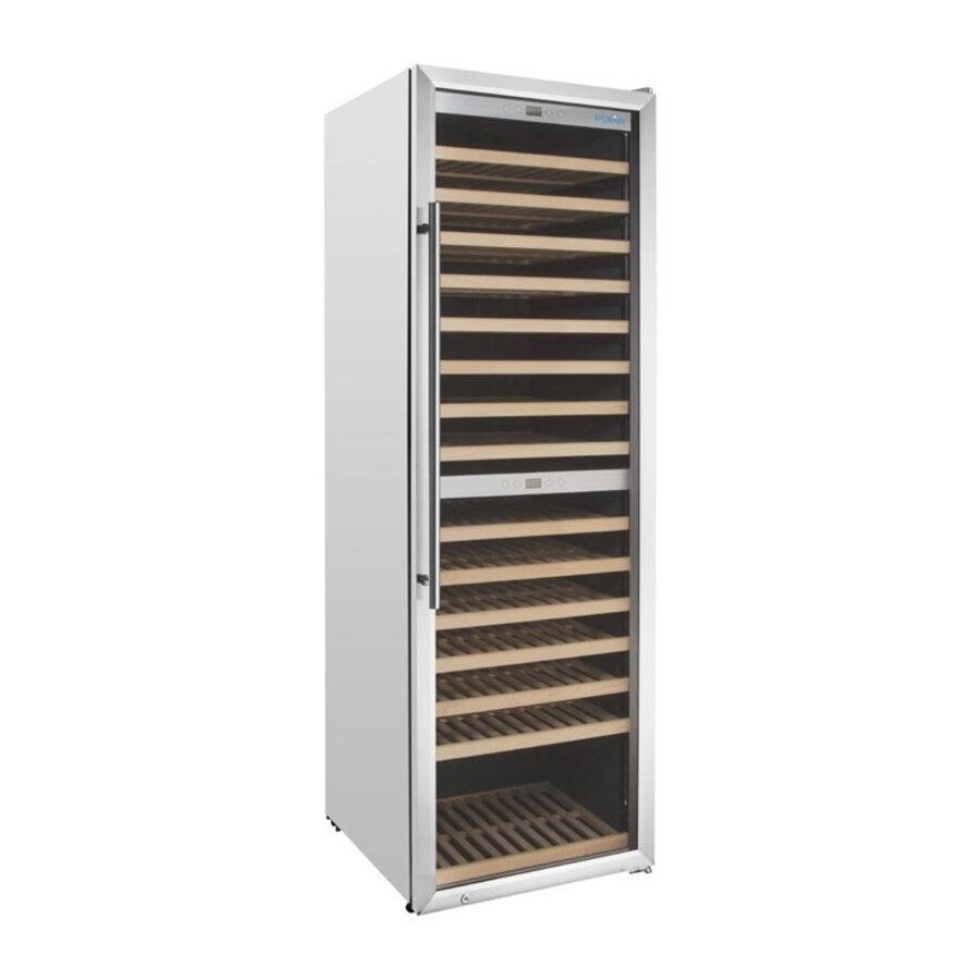 Zwei-Zonen-Weinkühlschrank | 450 l | +5 °C bis +20 °C | Edelstahl | 172 Flaschen