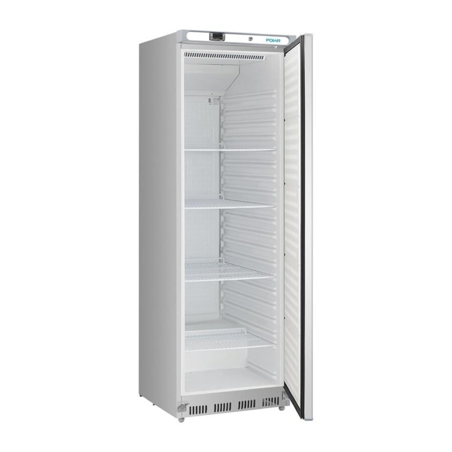 Réfrigérateur vertical 400 L | Inox | +2 °C à +5 °C | 185 x 60 x 60 cm | 4 clayettes | A