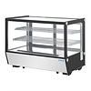 HorecaTraders Display refrigerator 160 L | Stainless steel | 0–12 °C | 88x56.8x68.6 cm | LED