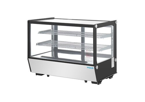  HorecaTraders Display refrigerator 160 L | Stainless steel | 0–12 °C | 88x56.8x68.6 cm | LED 