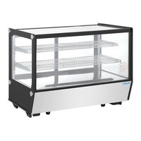 Réfrigérateur vitrine 160 L | Inox | 0–12 °C | 88 x 56,8 x 68,6 cm | LED