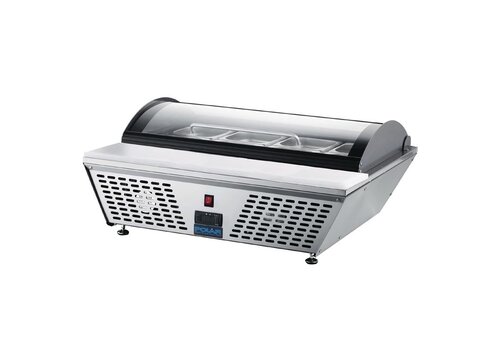 HorecaTraders Tischkühlschrank | 67 L | Edelstahl | 0–12 °C | 76,7 x 61,2 x 32,8 cm 