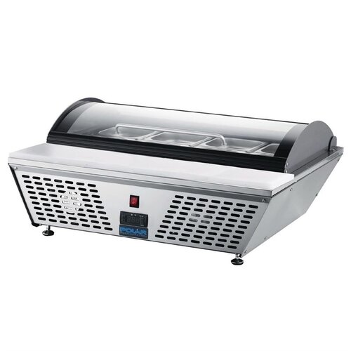  HorecaTraders Réfrigérateur de préparation de comptoir | 67 L | Acier inoxydable | 0–12 °C | 76,7 x 61,2 x 32,8 cm 