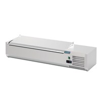 Auftisch-Vorbereitungskühlschrank 5x GN 1/4 | Edelstahl | 2–8 °C | 27x120x34 cm