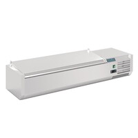 Auftisch-Vorbereitungskühlschrank 5x GN 1/4 | Edelstahl | 2–8 °C | 27x120x34 cm