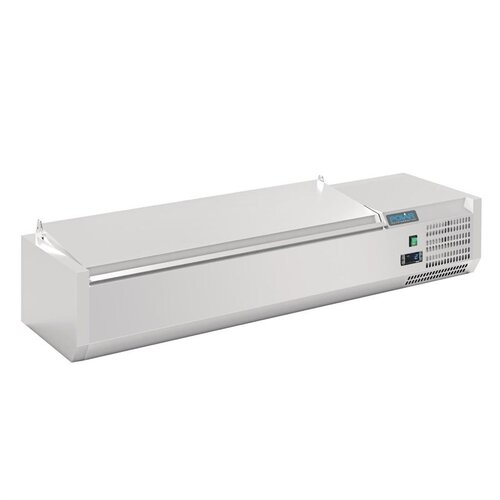  HorecaTraders Réfrigérateur de préparation de comptoir 5x GN 1/4 | Inox | 2–8 °C | 27 x 120 x 34 cm 