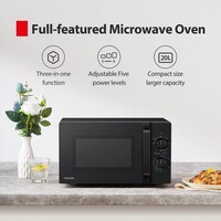 Toshiba MW2-MG20PF(BK) | Micro-ondes semi-professionnel | Garantie 10 ans | 20 litres | Noir