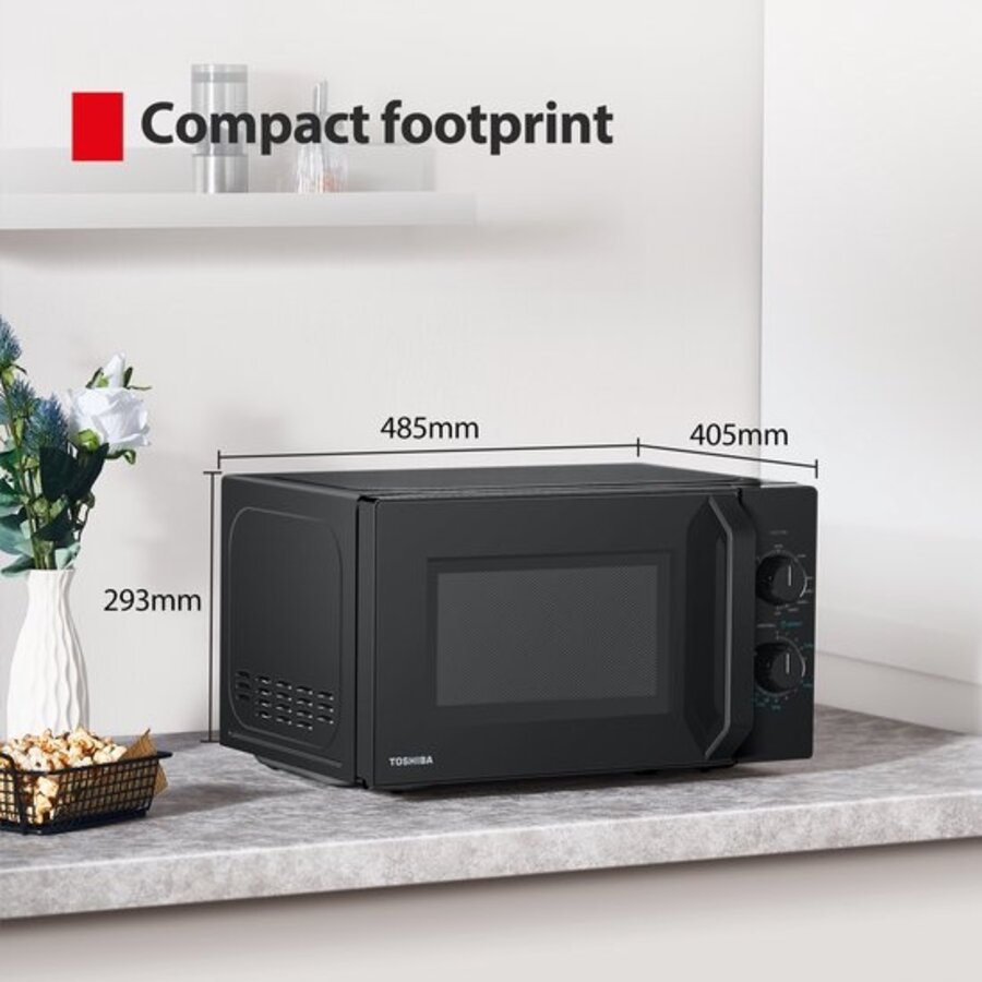 Toshiba MW2-MM20PF(BK) | Micro-ondes solo semi-professionnel | Garantie 10 ans | 20 litres | Noir