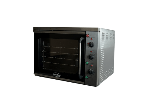  HorecaTraders Four à convection Cube | Acier inoxydable | 4 grilles | 69 x 67 x 58 cm 