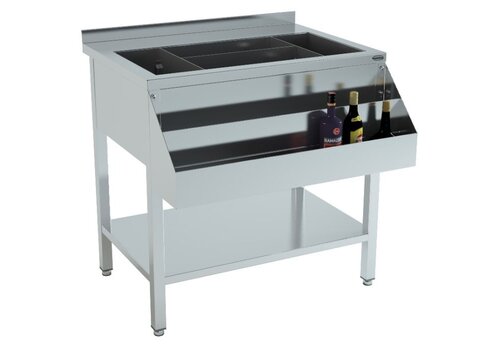  HorecaTraders Cocktail Bar Station 900 | Stainless steel | 54.5kg | 90x74x90cm 