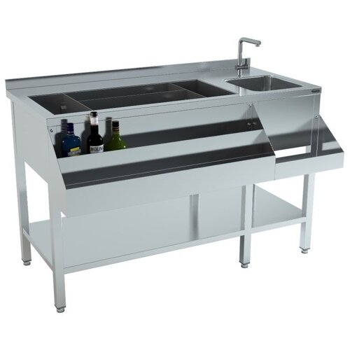  HorecaTraders Cocktail Bar Station 1400 | Stainless steel | 71.8kg | 140x74x90cm 