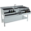 HorecaTraders Cocktailbar-Station 1600 | 81,2 kg | Edelstahl | Speedrail | 160 x 74 x 90 cm
