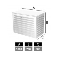 Boîtier de climatiseur 1000 x 700 x 500 mm – blanc RAL9010
