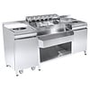 HorecaTraders Cocktail Bar Station | Stainless Steel | 105kg | Cutting Waste Bin | 179x70x87cm