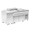 HorecaTraders Gekoelde Cocktail Bar | Glazenspoeler | Snij-afvalbak | RVS | 179x70x87cm