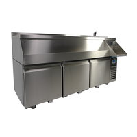 Refrigerated workbench with cocktail bar station | 3 doors | stainless steel | 50hz | Digital | 160x76x100cm