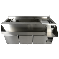 Koelwerkbank met Cocktail Bar Station | 3 deurs | RVS | 50hz | Digitaal | 160x76x100cm