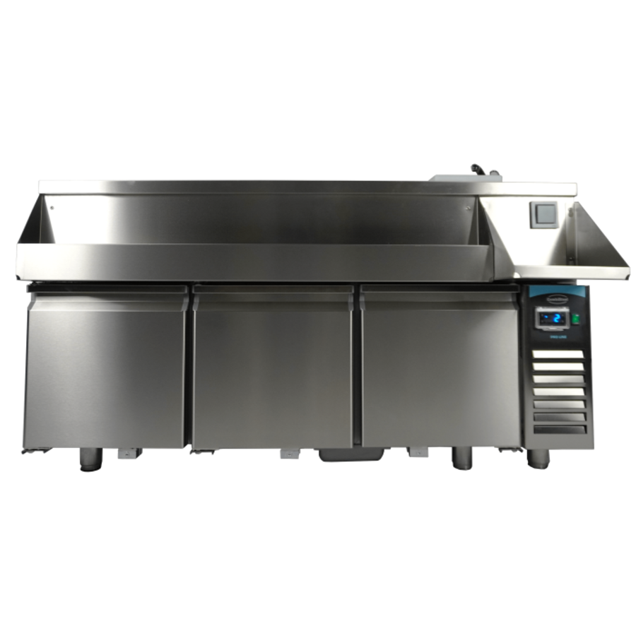 Koelwerkbank met Cocktail Bar Station | 3 deurs | RVS | 50hz | Digitaal | 160x76x100cm