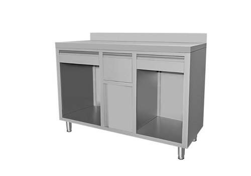  HorecaTraders Kaffeewerkbank | Edelstahl |1500x600x1150 mm 