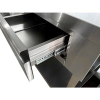 Table basse en acier inoxydable – 1250 x 600 x 1150 mm