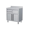HorecaTraders Stainless steel coffee work table – 1250 x 600 x 1150 mm