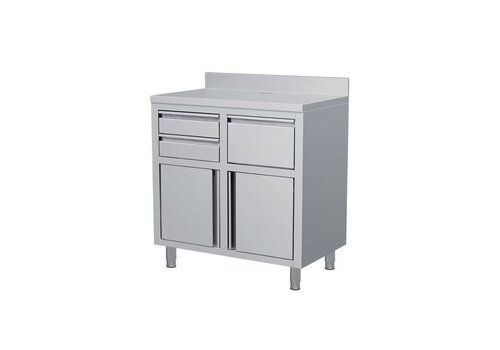  HorecaTraders Table basse | Acier inoxydable | 1250 x 600 x 1150 mm 