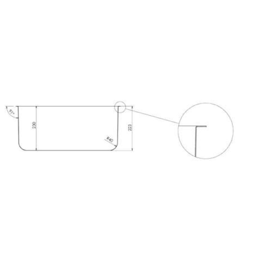 Stainless steel bain-marie, GN 1/1 | No drain hole, 2' | 54x34cm