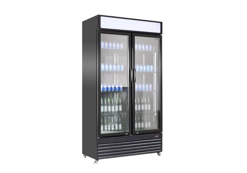  Combisteel Koelkast Zwart | 2 Glasdeuren | 780 L 