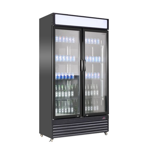  Combisteel Koelkast Zwart | 2 Glasdeuren | 780 L 