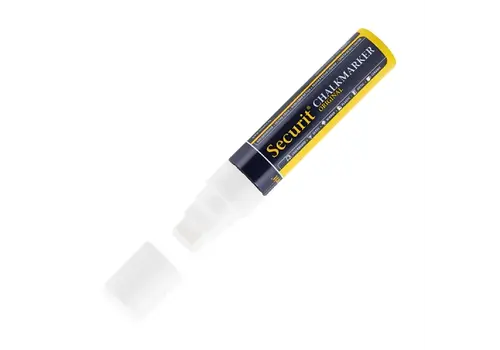 Securit Marqueur craie blanc 15 mm – Effaçable et résistant à la pluie pour tableaux noirs   Securit Marqueur craie blanc 15 mm – Effaçable et résistant à la pluie pour tableaux noirs