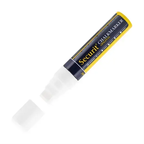 Securit White Chalk Marker 15mm – Erasable and Rainproof for Chalkboards 
