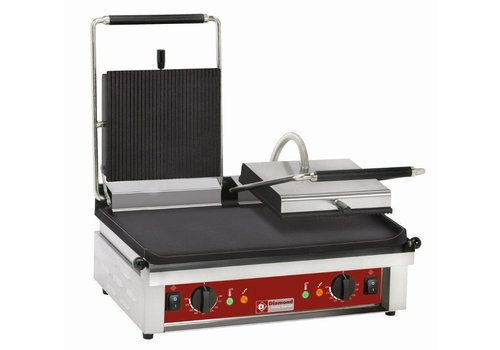  HorecaTraders Gril de contact double nervuré/lisse 