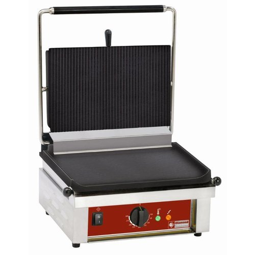  HorecaTraders Single Contact Grill Ribbed-Smooth 