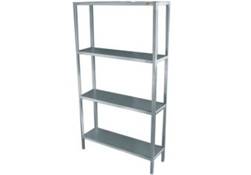  HorecaTraders Stainless steel 18/10 Stock rack with 4 shelves 1.6 m 