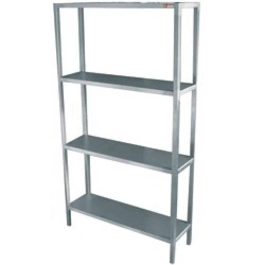 Stainless steel 18/10 Stock rack with 4 shelves 1.6 m