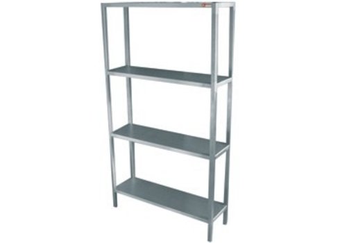  HorecaTraders Stainless steel 18/10 storage racks with 4 shelves 120x40x180 