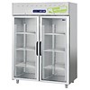 HorecaTraders Stainless Steel Freezer with 2 Glass Doors 1403 Liter