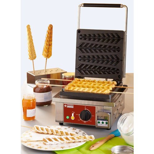 HorecaTraders Lolly Waffle Iron | 305x440x (h) 230mm | 4 pieces 