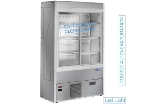  HorecaTraders Armoire réfrigérée libre-service en acier inoxydable 180 cm 