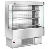 Meuble mural de luxe en acier inoxydable - Acier/Acier inoxydable - 3 ventilateurs - Verre trempé