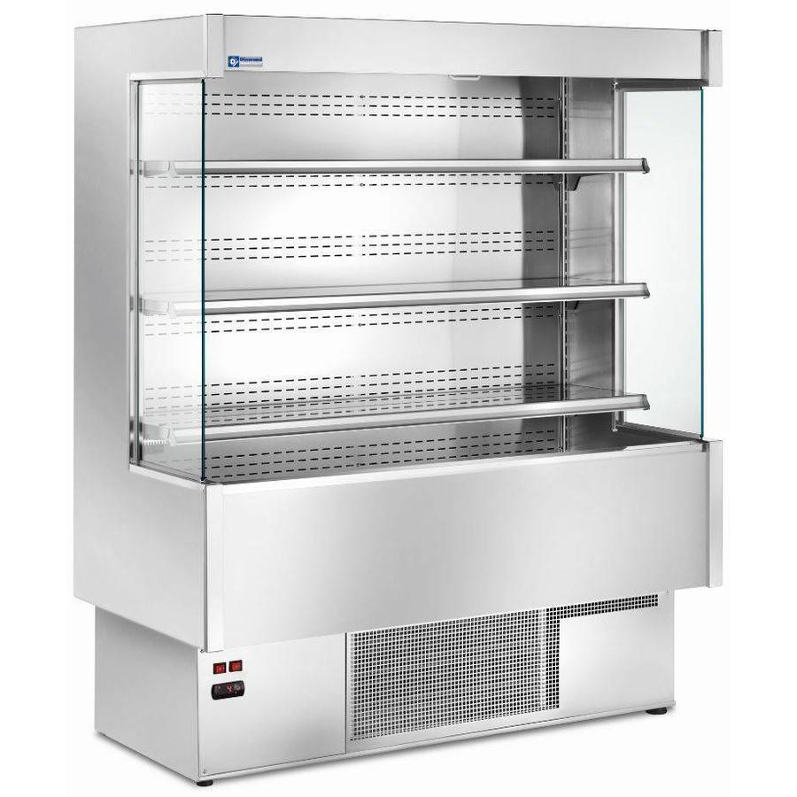 Luxuriöses, cooles Wandmöbel aus Edelstahl – Stahl/Edelstahl – 3 Ventilatoren – gehärtetes Glas