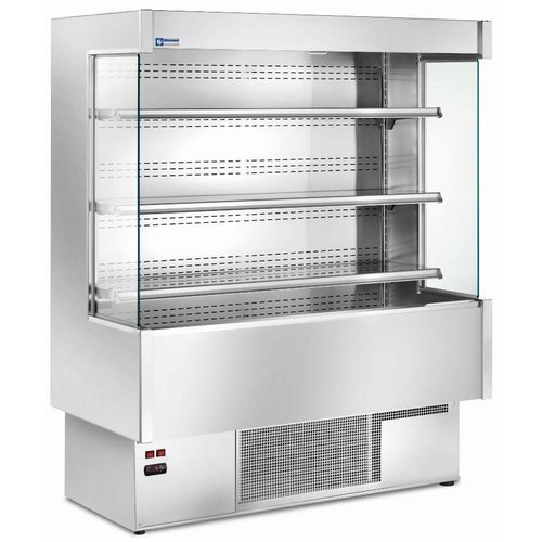  HorecaTraders Refrigerated wall fridge with 4 shelves - Steel - Ventilated evaporator 