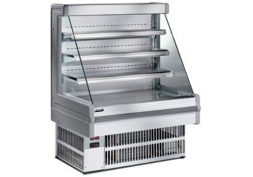  HorecaTraders Carbon counter INOX with 4 shelves 100 cm 