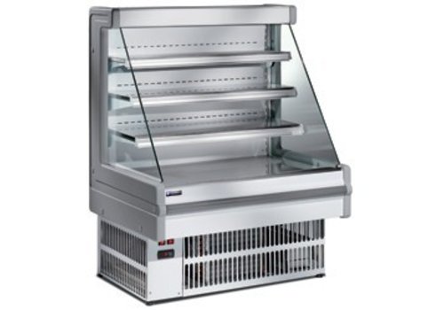  HorecaTraders Comptoir à charbon en acier inoxydable avec 4 étagères 100 cm 