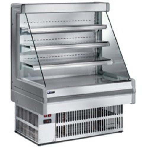  HorecaTraders Carbon counter INOX with 4 shelves 100 cm 