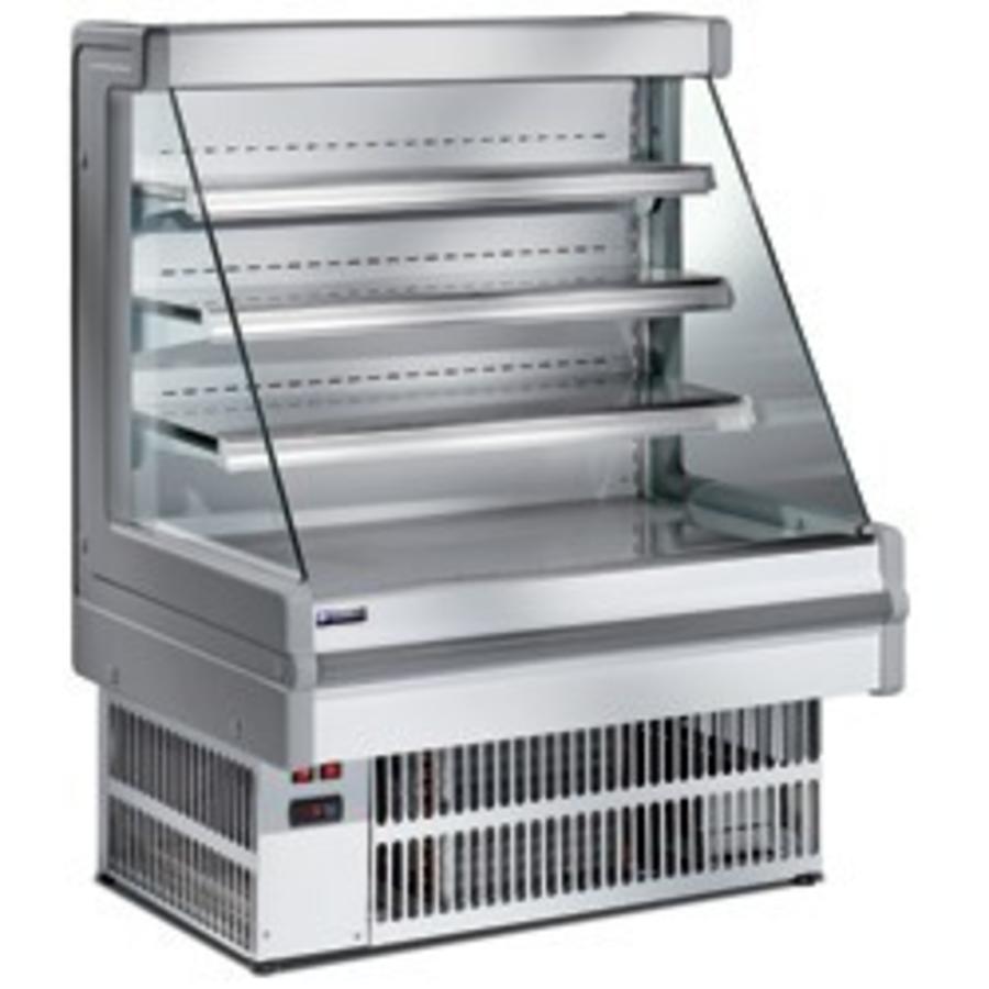 Kooltoonbank INOX met 4 schappen 100 cm