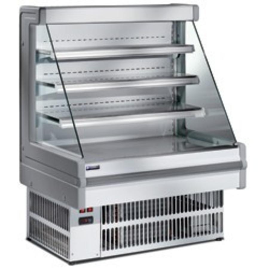 Stainless steel charcoal counter with 4 shelves 100 cm