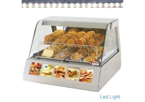  HorecaTraders Vitrine chauffante avec grille intermédiaire 